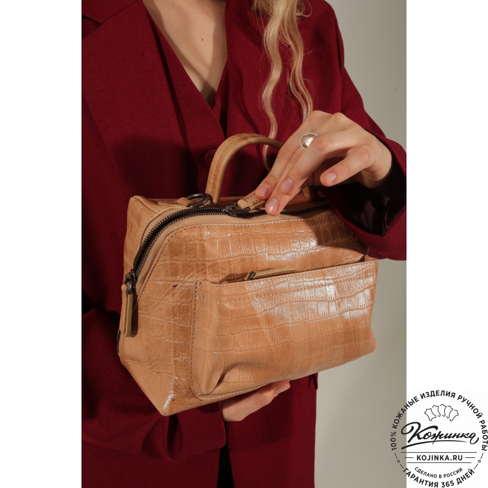 Женская кожаная сумка "Крис" "Кролики чудики"